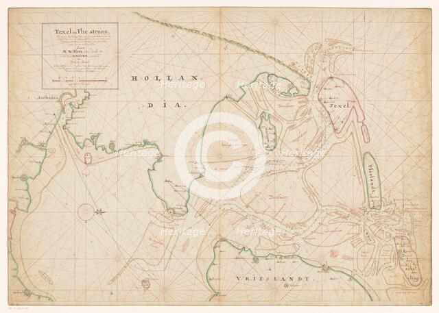 Map of Noord-Holland, Texel, Vlieland, Terschelling, part of Friesland..., 1712.  Creator: Isaak de Graaf.