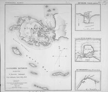 Map of Nordenskiöld's voyage on the ship "Vega" off the coast of Dikson in 1878. Creator: G. Boven
