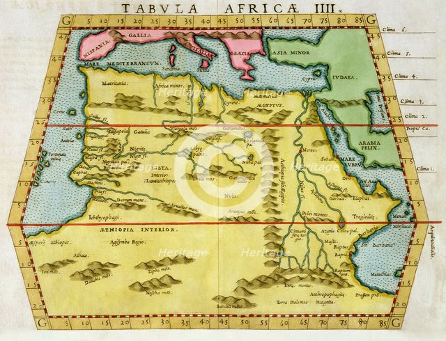 Map of North Africa, c1580s. Creator: Unknown.