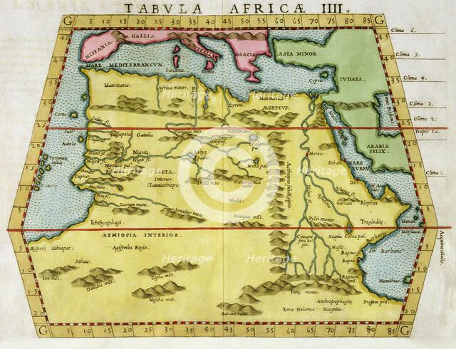 Map of North Africa, c1580s. Artist: Unknown