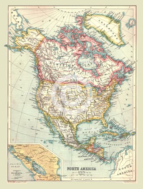Map of North America, 1902.  Creator: Unknown.
