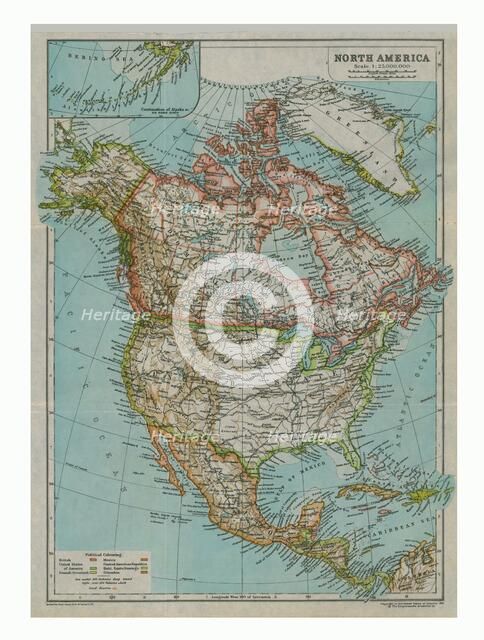 Map of North America, c1910. Artist: Gull Engraving Company.