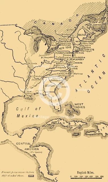 'Map of North America, Illustrating the American War of Independence', c1785, (1890). Creator: Unknown.