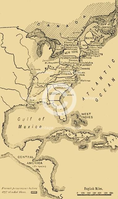 'Map of North America, Illustrating the American War of Independence', c1785, (1890). Creator: Unknown.
