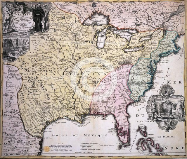 Map of North America, late 17th-early 18th century. Creator: Johann Baptista Homann.