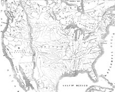 Map of North America, showing the...positions of Texas and Oregon with the United States, 1845. Creator: Unknown
