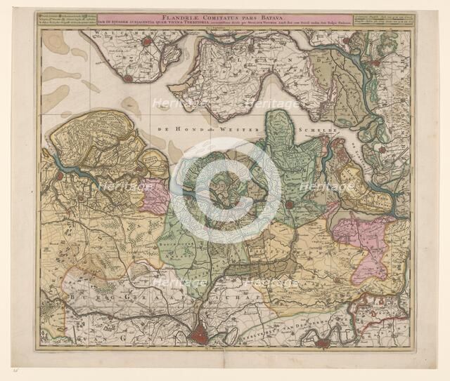 Map of North Flanders, c.1695. Creator: Nicolaes Visscher.