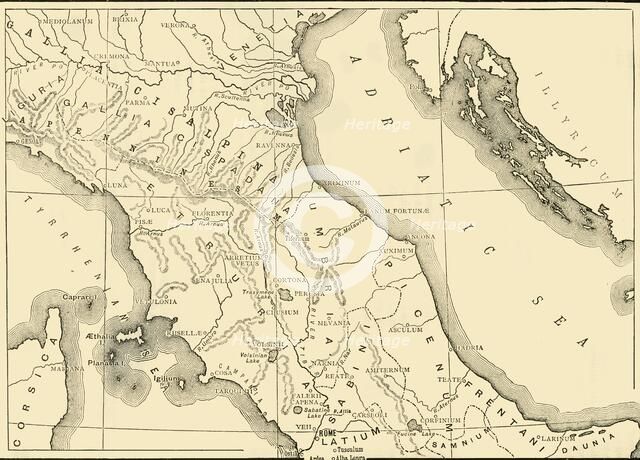 'Map of Northern and Central Italy', 1890.   Creator: Unknown.