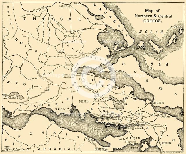 'Map of Northern & Central Greece', 1890.   Creator: Unknown.