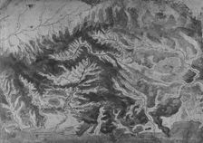 Map of Northern Italy, Showing the Watershed of the Arno c1480 (1945). Artist: Leonardo da Vinci