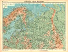 Map of Northern Russia and Finland