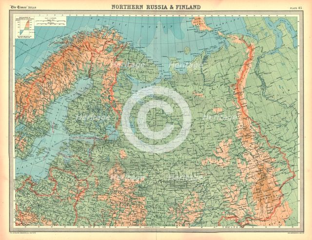 Map of Northern Russia and Finland. Artist: Unknown.