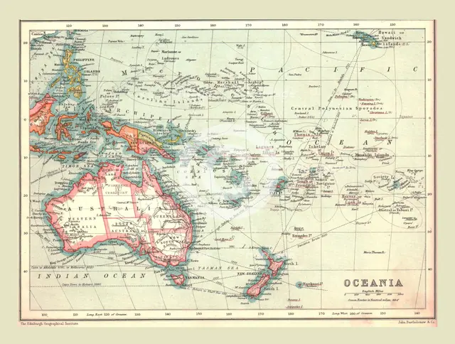 Map of Oceania, 1902.  Creator: Unknown.