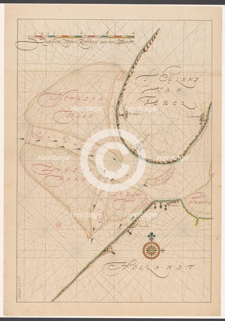 Map of a part of the head of North Holland, c.1620-c.1699. Creator: Anon.