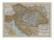 Map of Austria-Hungary, c1910s. Creator: Emery Walker Ltd