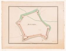Map of Avesnes, c.1710. Creator: Anon