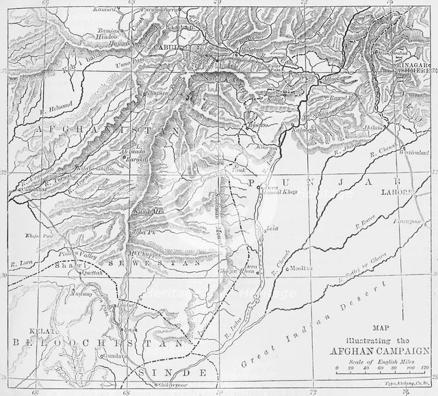 'Map of Afghanistan', c1891. Creator: James Grant.