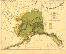 Map of Alaska and adjoining regions, 1882. Creator: Ivan Petrof
