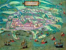 Map of Alexandria, Egypt, c1572. Creator: Joris Hoefnagel