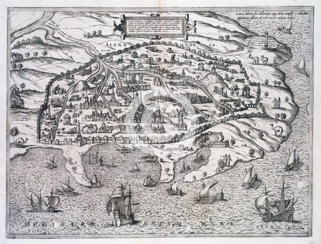 Map of Alexandria, Egypt, c1625. Creator: Unknown.