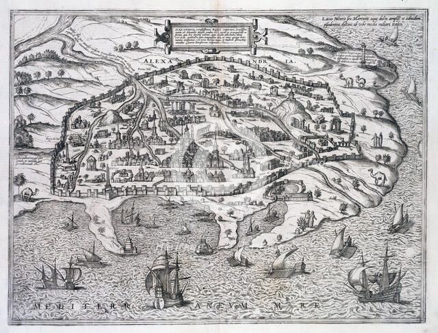 Map of Alexandria, Egypt, c1625. Artist: Unknown