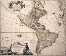 Map of America, (c1700?). Creator: Johann Baptista Homann