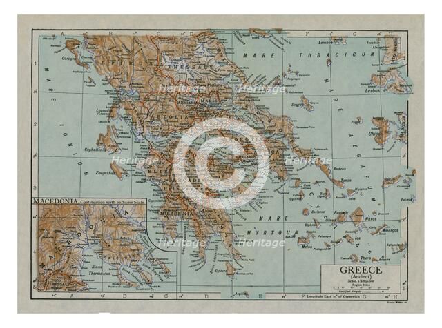 Map of Ancient Greece, c1910s. Creator: Emery Walker Ltd.