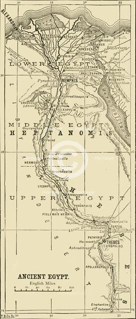 'Map of Ancient Egypt', 1890.   Creator: Unknown.