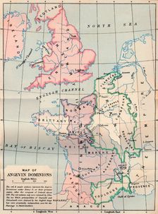 Map of Angevin Dominions 1902. Artist: FS Weller