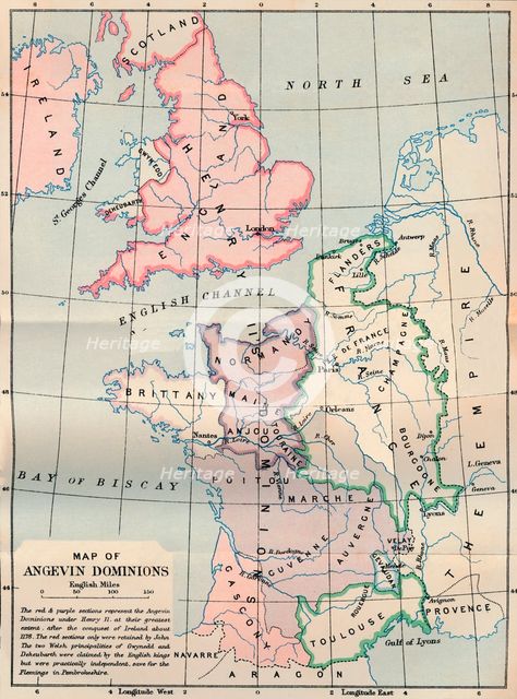 'Map of Angevin Dominions', 1902. Artist: FS Weller.