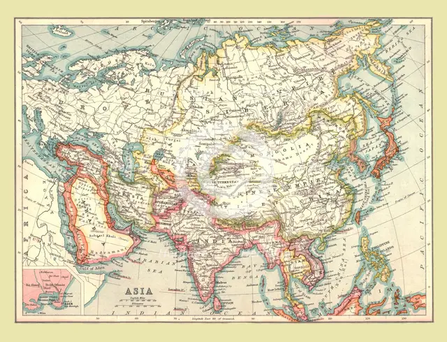 Map of Asia, 1902.  Creator: Unknown.