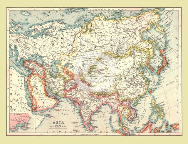 Map of Asia, 1902.  Creator: Unknown.
