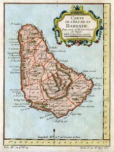 Map of Barbados, c1758