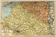 Map of Belgium and Northern France, c1914, (c1920). Creator: John Bartholomew & Son