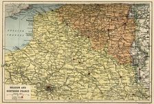 Map of Belgium and Northern France, c1914, (c1920). Creator: John Bartholomew & Son