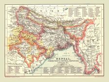 Map of Bengal, the North West and Central Provinces, and Assam, 1902. Creator: Unknown