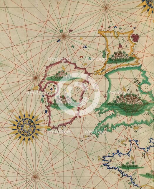 Map of Britain and Ireland, 10th century AH/AD 16th century.  Creator: Unknown.