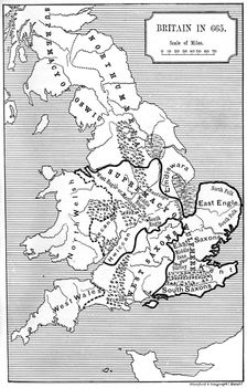 Map of Britain in 665, (1892)