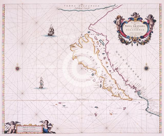 Map of California, 1666. Creator: Pieter Goos.