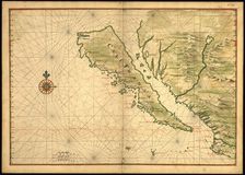 Map of California shown as an island, c 1650. Creator: Johannes Vingboons