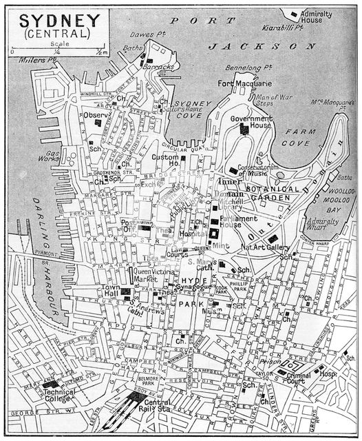 Map of central Sydney, New South Wales, Australia, c1924. Artist: Unknown