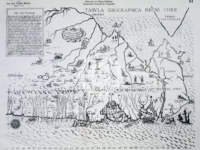 Map of Chile made by the Jesuit Alonso de Ovalle in 1646.