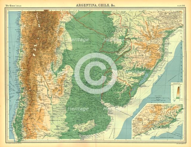 Map of Chile, Argentina etc. Artist: Unknown.