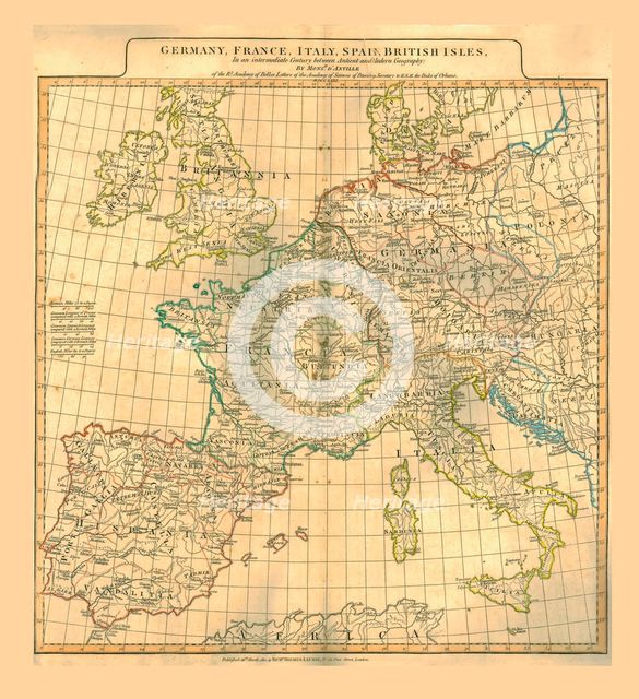 Map of Europe, 1821. Creator: Unknown.