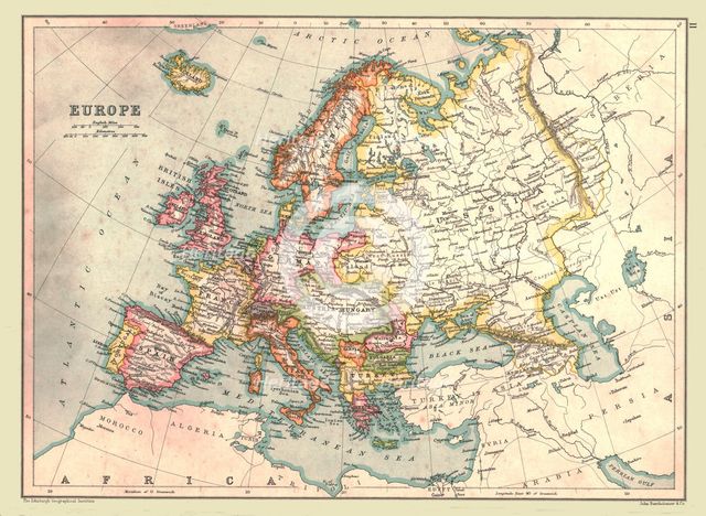 Map of Europe, 1902.  Creator: Unknown.