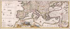 Map of Europe during the War of Spanish Succession, c1705. Creator: Carel Allard