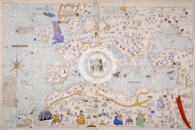 Map of Europe, North Africa and the Mediterranean, c1842-c1853. Creator: Unknown.