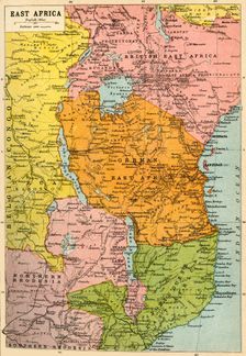 Map of East Africa, First World War, (c1920). Creator: John Bartholomew & Son