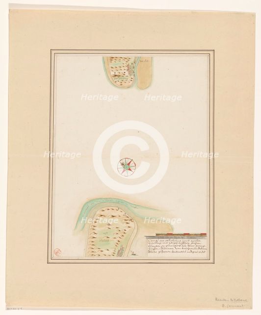 Map of East-Vlieland and West-Terschelling, 1688 or later.  Creator: Anon.