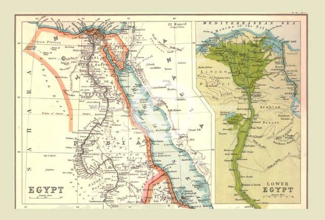 Map of Egypt, 1902.  Creator: Unknown.